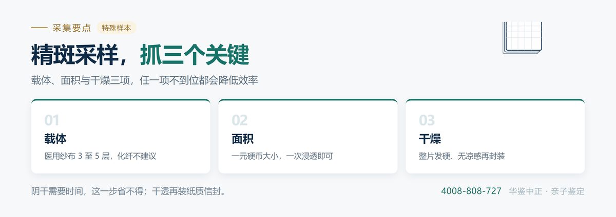 精斑样本的载体处理：剪取斑迹处并保留边缘