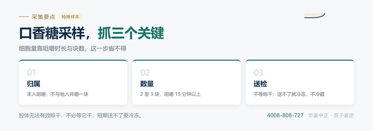 口香糖样本的采集要点:咀嚼时长与洁净纸承接
