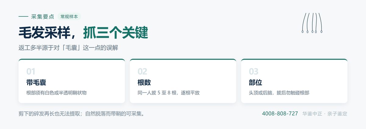 毛发采样器材与毛根毛囊的辨别位置